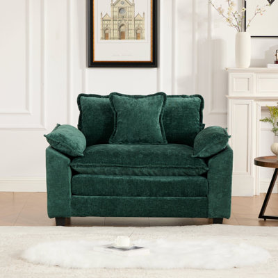 Cloud Sofa Single Seat (Ottoman is not included), Modern Sectional Couch, for Living Room Bedroom and Apartment, Comfy Double Layer Upholstered Seat Cushion, Breathable Chenille Fabric