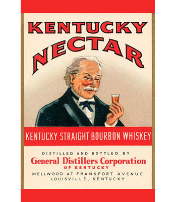 « kentucky, droit bourbon droite whiskey », affiche rétro