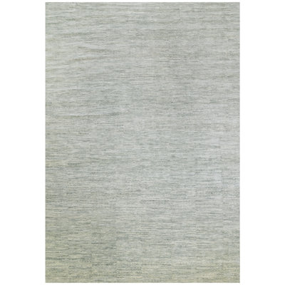 Hand Knotted Area Rug in Light Blue/Natural