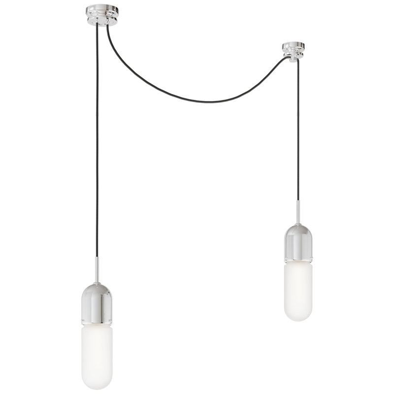 Junio 2 - Light Chandelier, Frosted, Polished Nickel