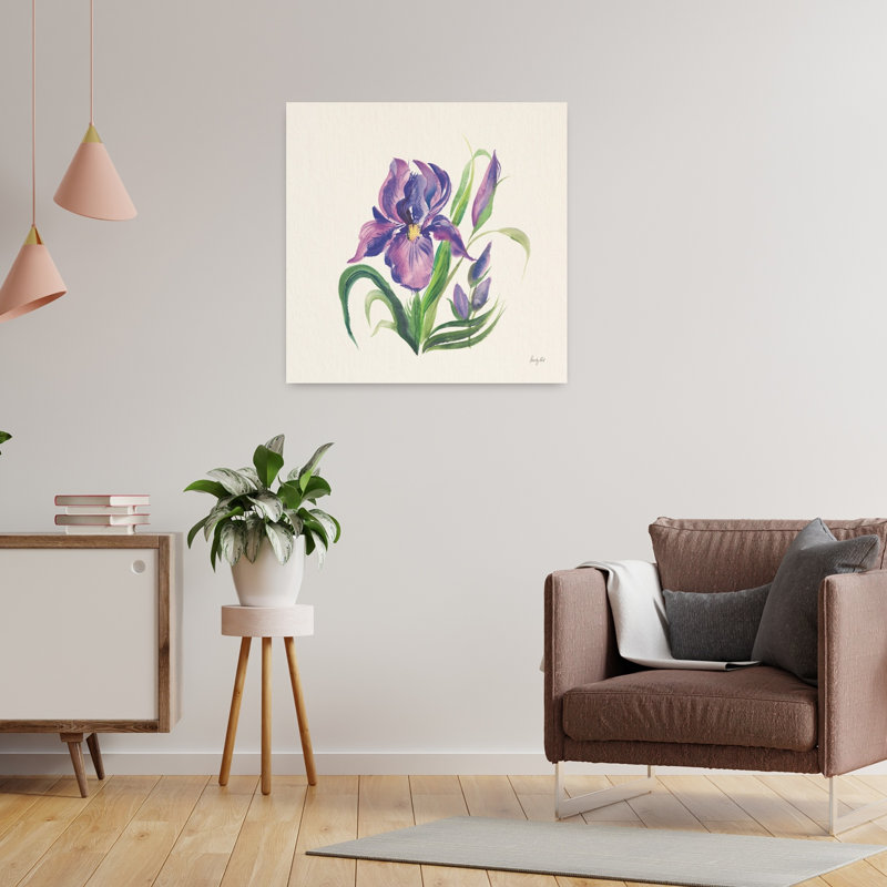 Easter Bloom II Contemporary Iris Flower Spring Art, 24" H x 24" W