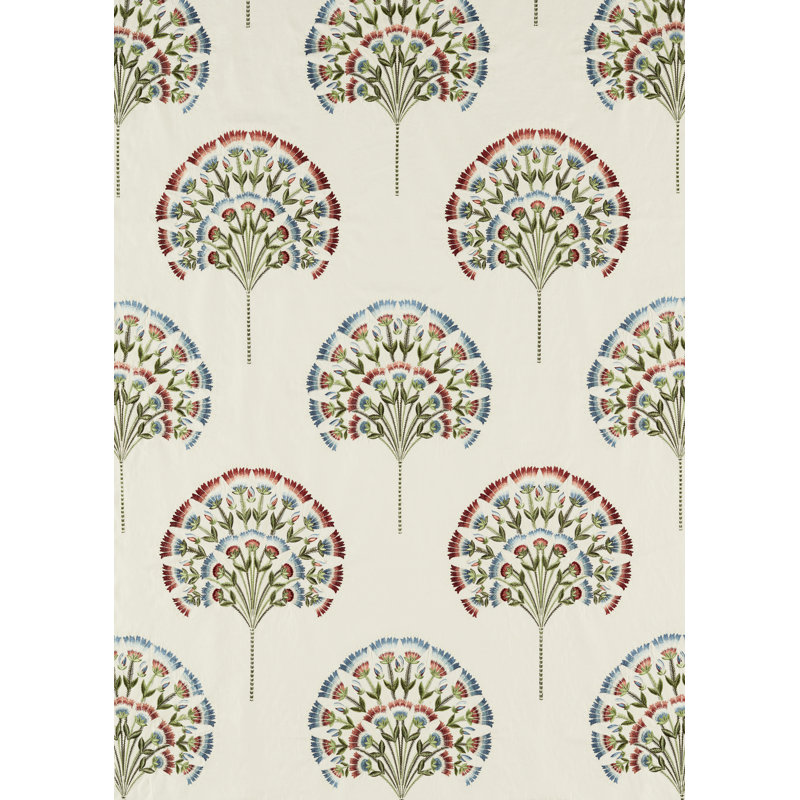 Wild Tulip Fabric, Red/Green/Ivory