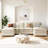 3 Pieces Upholstered U-Shaped Large Sectional Sofa With Thick Seat And Back Cushions-2014692540