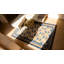 Tapis ivoire antique en laine Kansu