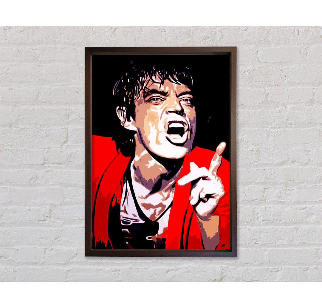 Mike Jagger - Einzelner Bilderrahmen Kunstdrucke auf Leinwand