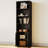 Marlon Storage Bookcase with Adjustable Shelves and Door,Storage Cabinet for Home Office, Living Room,Black-1750530415