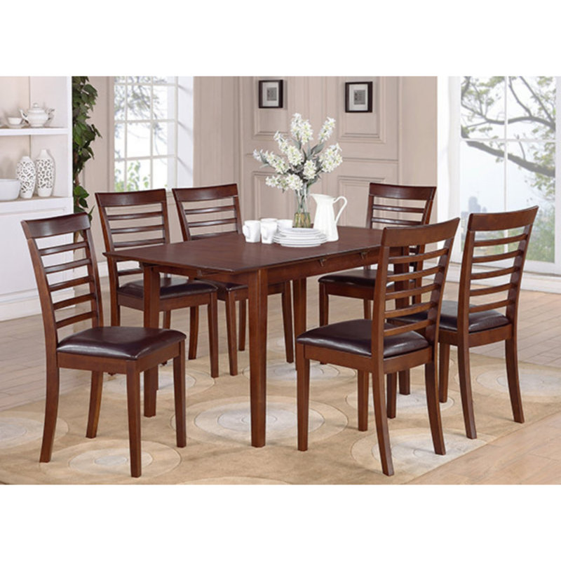 Ensemble de table de salle à manger 7 pièces 7 pièces en acajou, Brun
