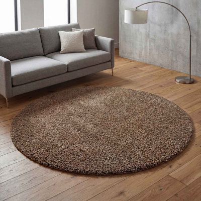 Ainsley Plain Living Room Shaggy Area Rug Modern Soft Pile Polyester Rug