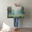 Art mural sur toile grand format "Deer In Wildflower Field" - salon, chambre à coucher ou bureau-1041312043