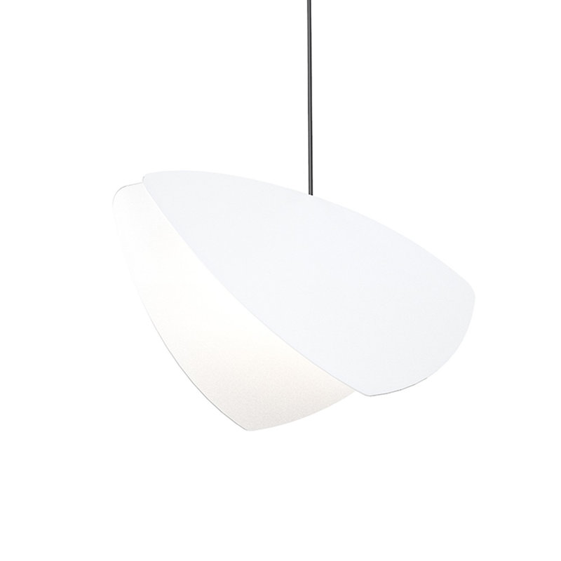 Modern Satin Black LED Pendant with White Shades - Indoor/Outdoor