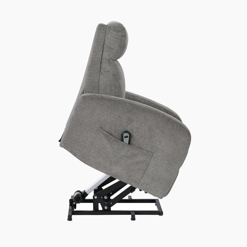 Fauteuil télescopique en microfibre texturé Darel, Gray