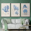 Blue Marine Algae IV - Ensemble de 3 reproductions encadrées sur toile-91886849-91886844