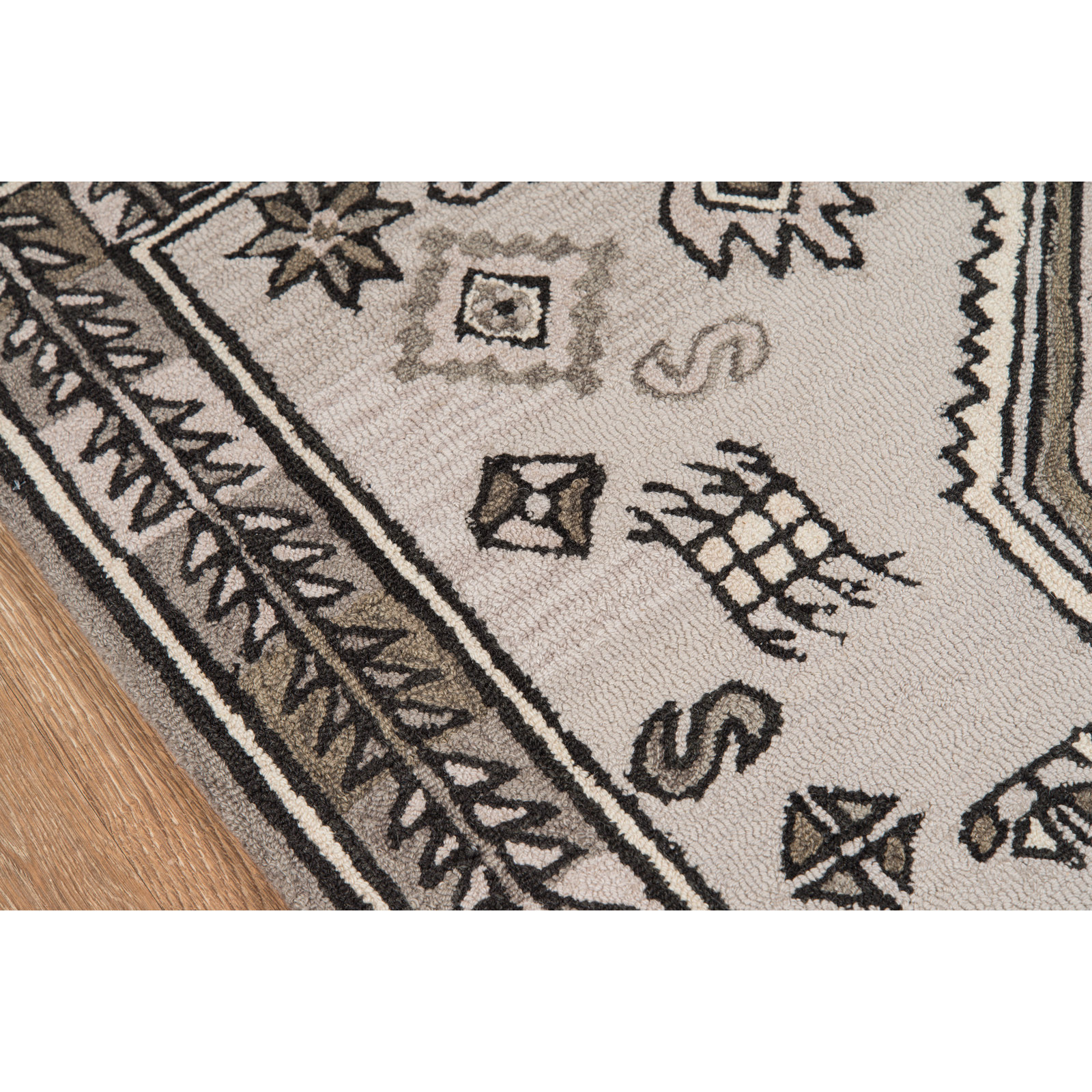 Bronte Gray Hand-Tufted Wool Rug, Rectangle 2' x 3'