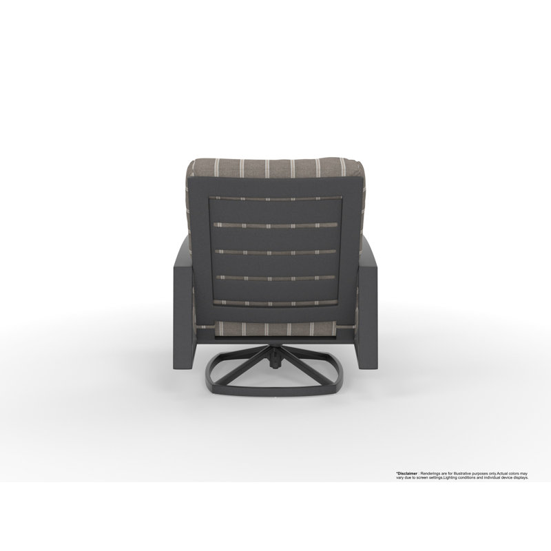 Arc Outdoor Lounge Chair, Stitches Slate, Carbon Black