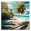  «Paradise Beach 5» par Rey Klimt, art mural en verre acrylique, 12 po x 12 po