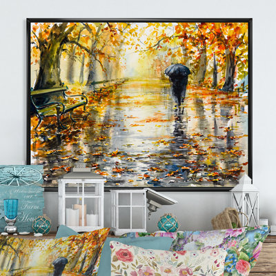 " Couple Walking In Autum Day "