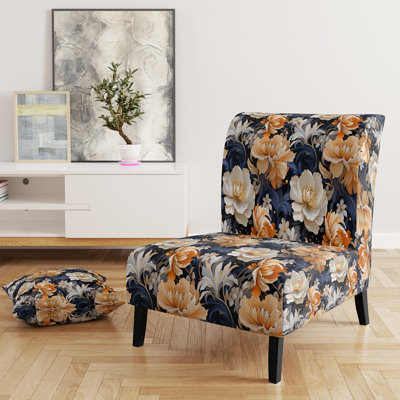 Fauteuil de chambre Beige Ethereal Elegance Floral Blooms