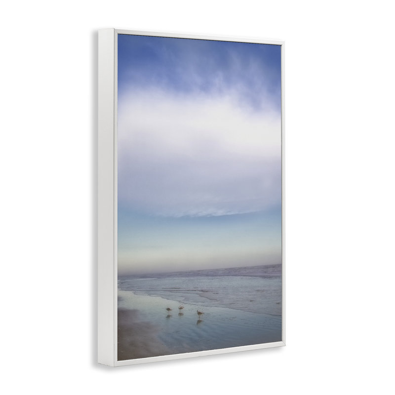 Contours de la giclée profonde, design par Karin Connolly, H 18 po x l 12 po, Estampe numérique encadrée blanc bord de mer