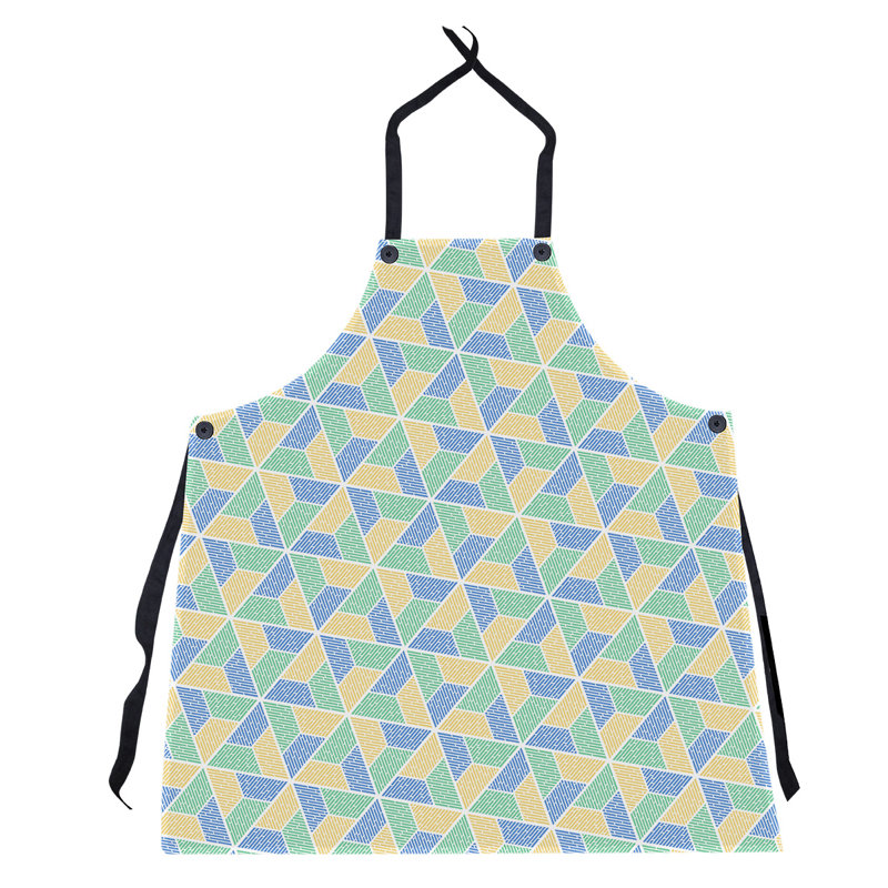 Bib Apron, Green Yellow/Blue