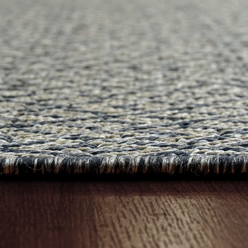 Tapis intérieur / extérieur à motif géométrique gris Frederickson, Rectangle 3 pi 11 po x 5 pi 7 po