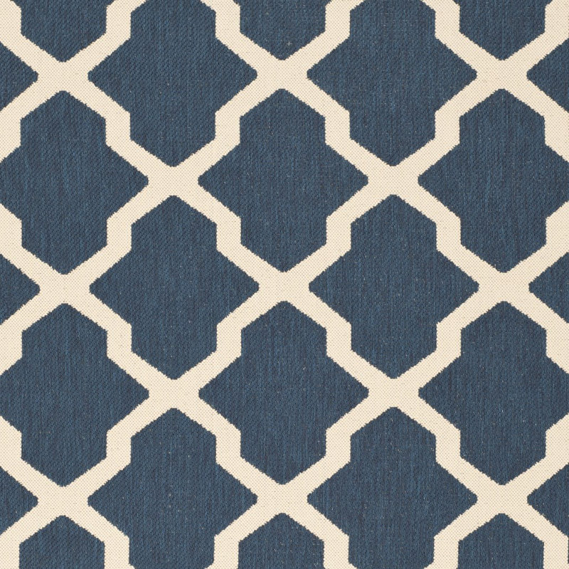 Kerr Hooked Navy/Beige Indoor/Outdoor Rug, Square 160cm