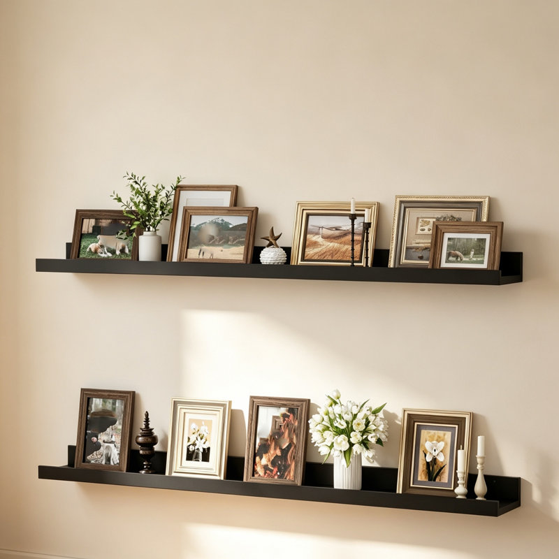 5.1cm H x 91.4cm W Bookcase, Black