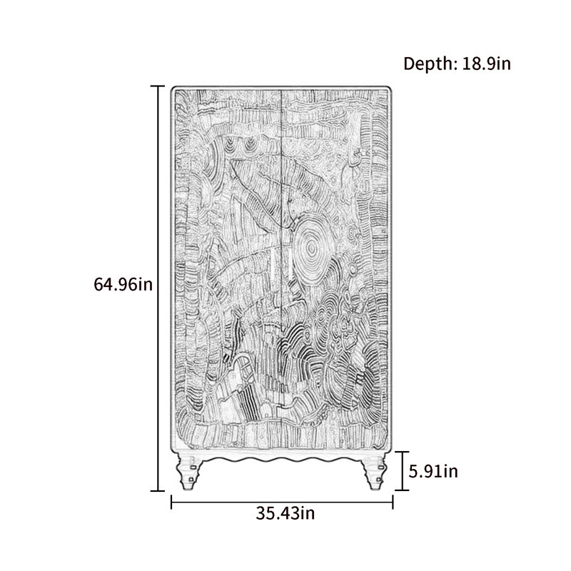 Garde-robe moderne pour chambre double, Brun / blanc ivoire