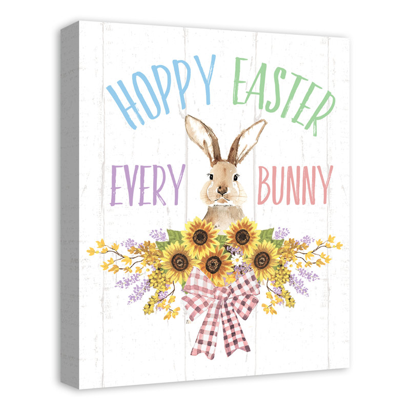 «Hoppy Easter Every Bunny» par Inconnu - impression sur toile tendue, L 20 po x H 16 po