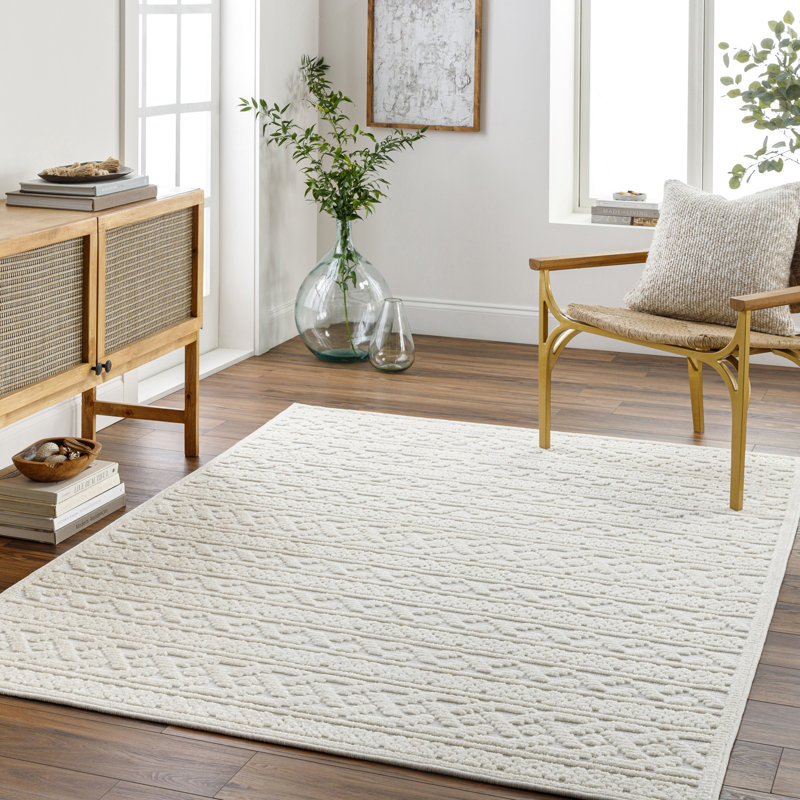 Machine Washable White_LYA2315, Rectangle 152 x 218 cm, Striped
