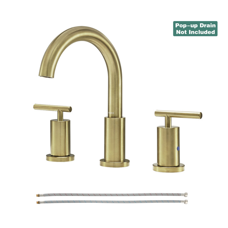 PARLOS 2-Handle Bathroom Faucet With Pop-up Drain - Brushed Gold Centerset Design