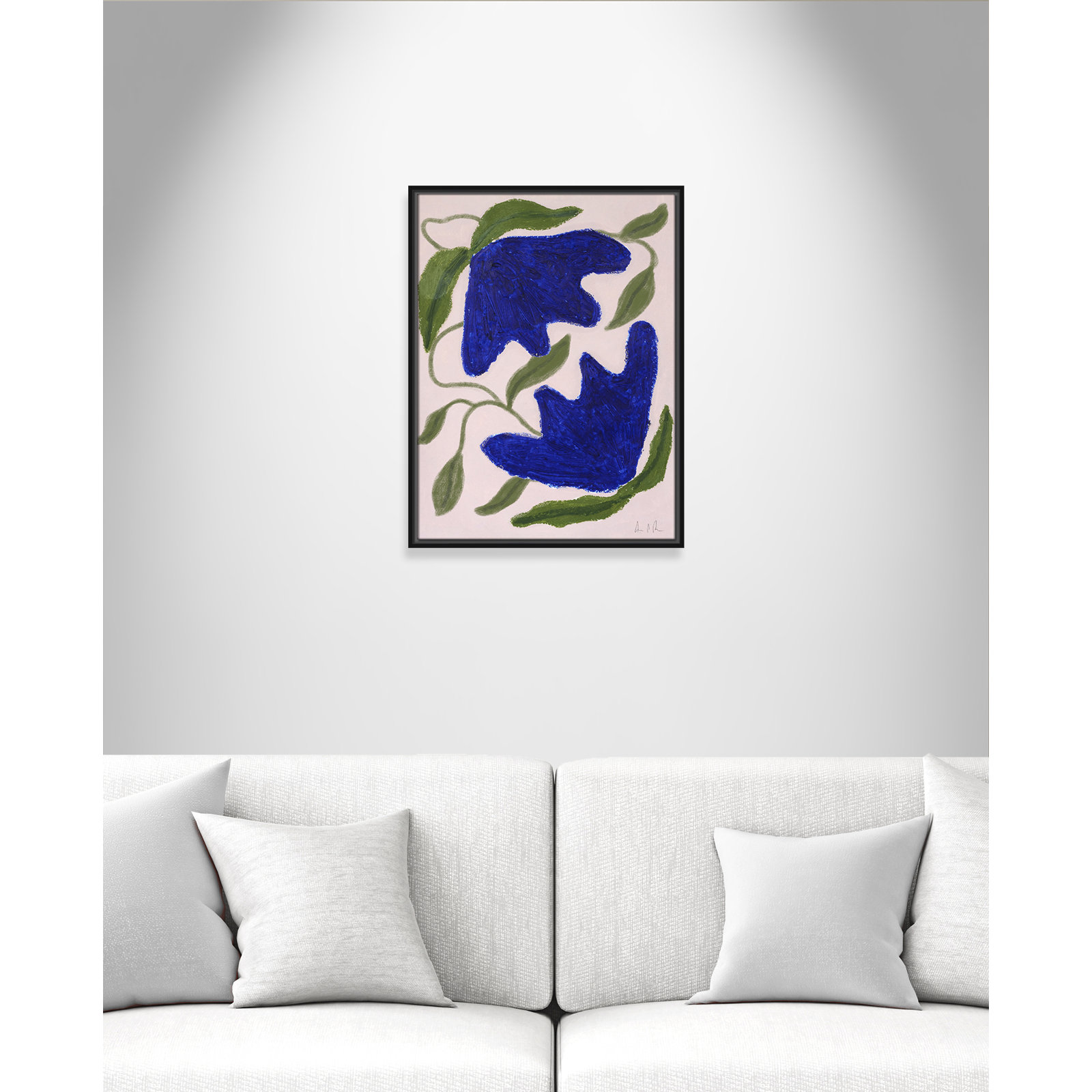 Colette "Blue Anemones No. 02" Print, 25.5" H x 19.5" W, Black