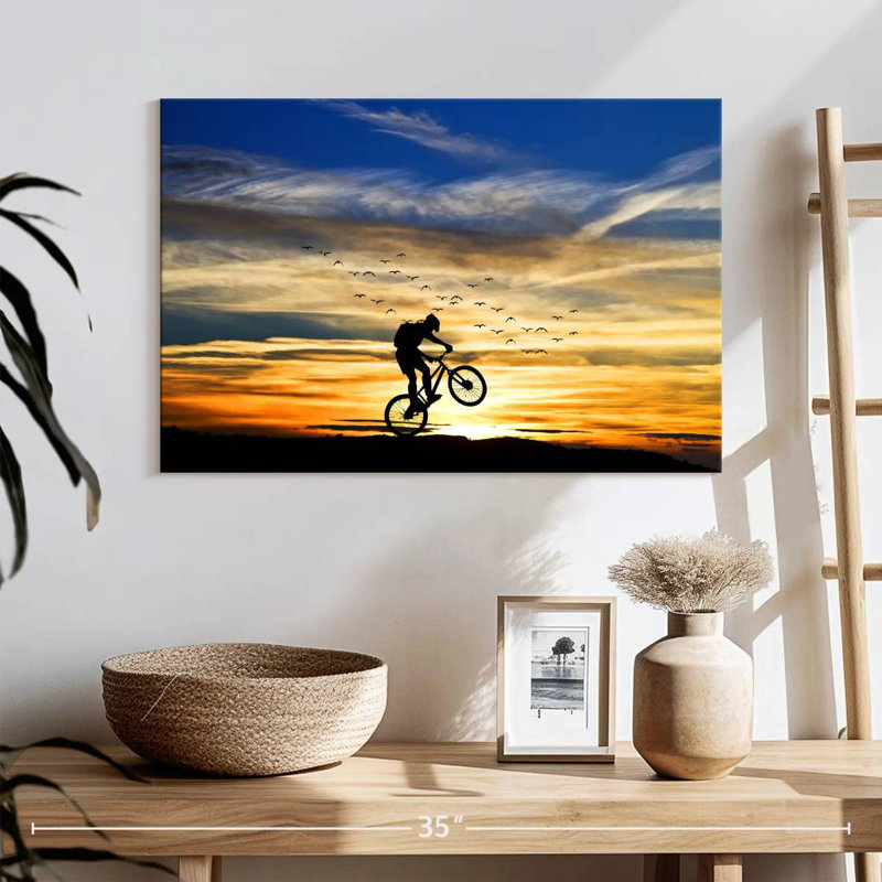 Bicycle Stunt Silhouette, 16" H x 24" W