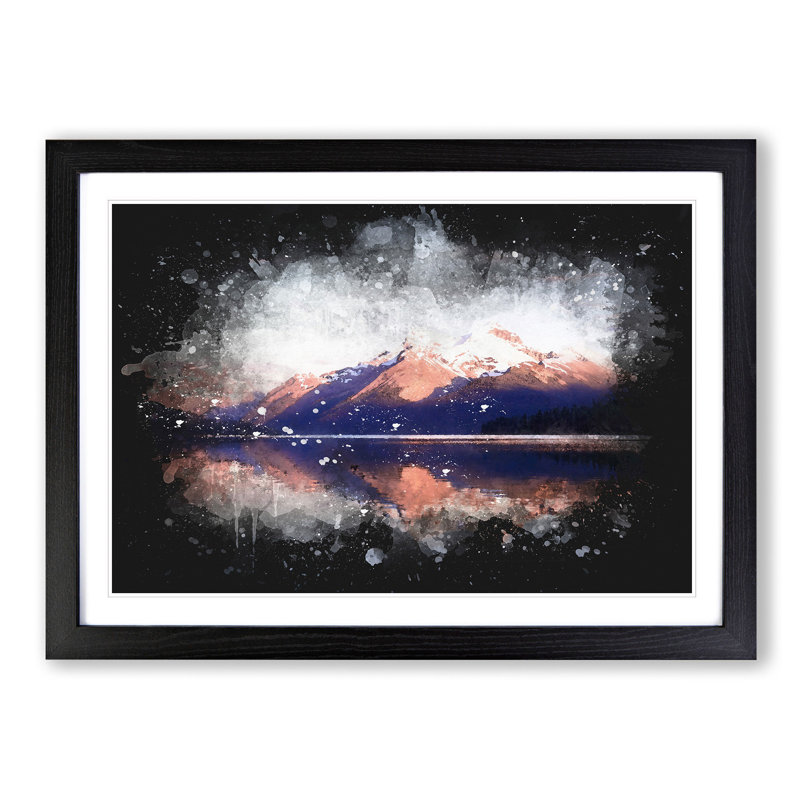 Mountain Sunshine in Canada - Picture Frame Graphic Art Print, 24cm H x 33cm W x 2cm D, Black Framed