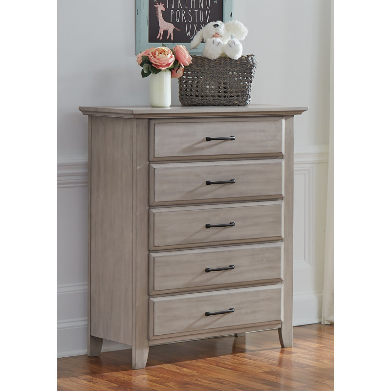 Stone Wash 5-Drawer Chest with Felt Lined Drawer