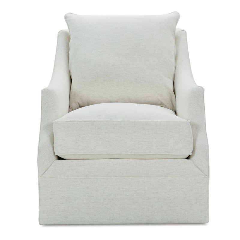 Kara Swivel Armchair, Nomad Eggshell Crypton® Chenille, Polyester Blend, 38"H x 37"W x 29"D