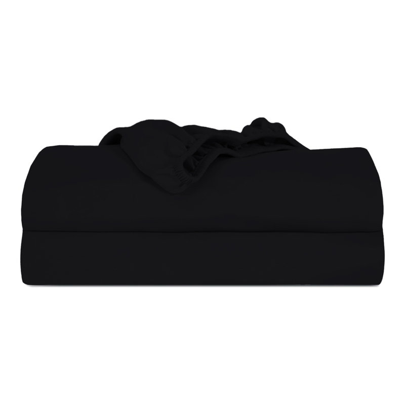 Ultra Soft 200 Thread Count Microfiber Fitted Sheet, Single (3'), Black