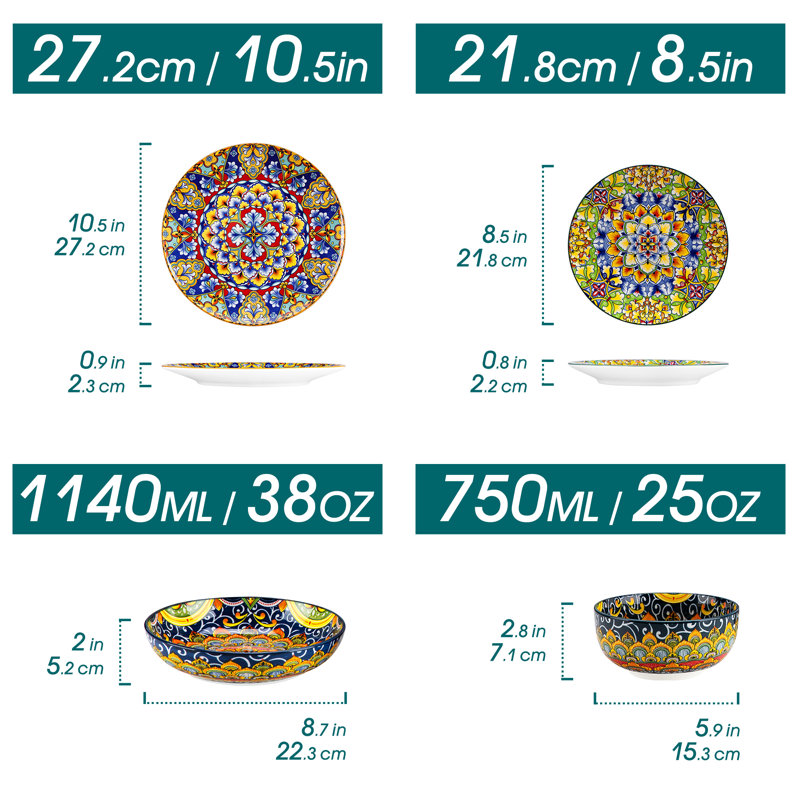 Piece Stoneware Dinnerware Set - Service for 6
