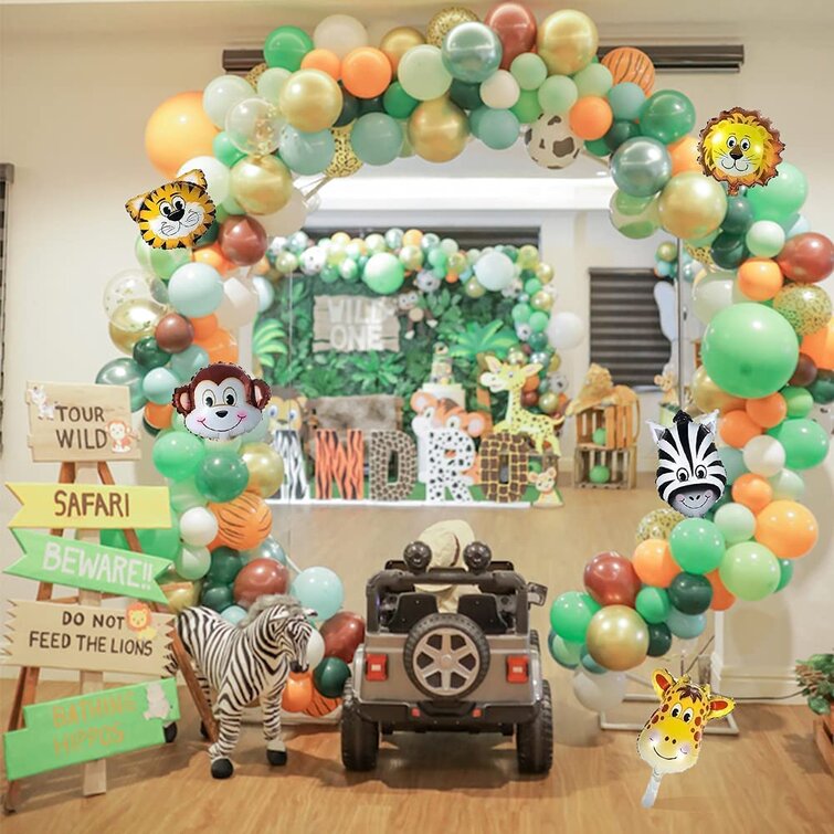 Acheter 1 Set Jungle Animal Anniversaire Ballons Singe Lion Tigre Hélium  Globos pour Safari Wild One Enfants Fête D'anniversaire Décor Baby Shower