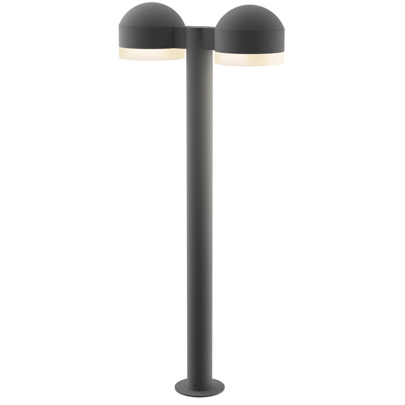 Borne d'éclairage DEL à l'intérieur en métal Reals®, Gris texturé, H 29,75 po x l 5 po x P 13,5 po, Blanc givré