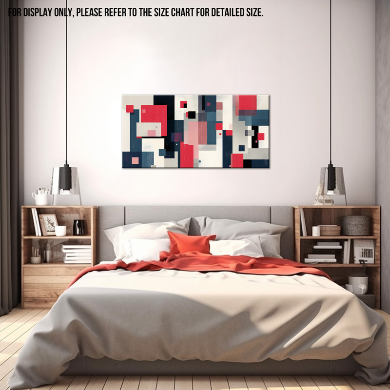 Décoration murale grande toile minimaliste moderne GUTATTY Craney, peinture géométrique texturée, impression de tons de terre éclatants pour le bureau de la chambre à coucher, 24 po x 48 po