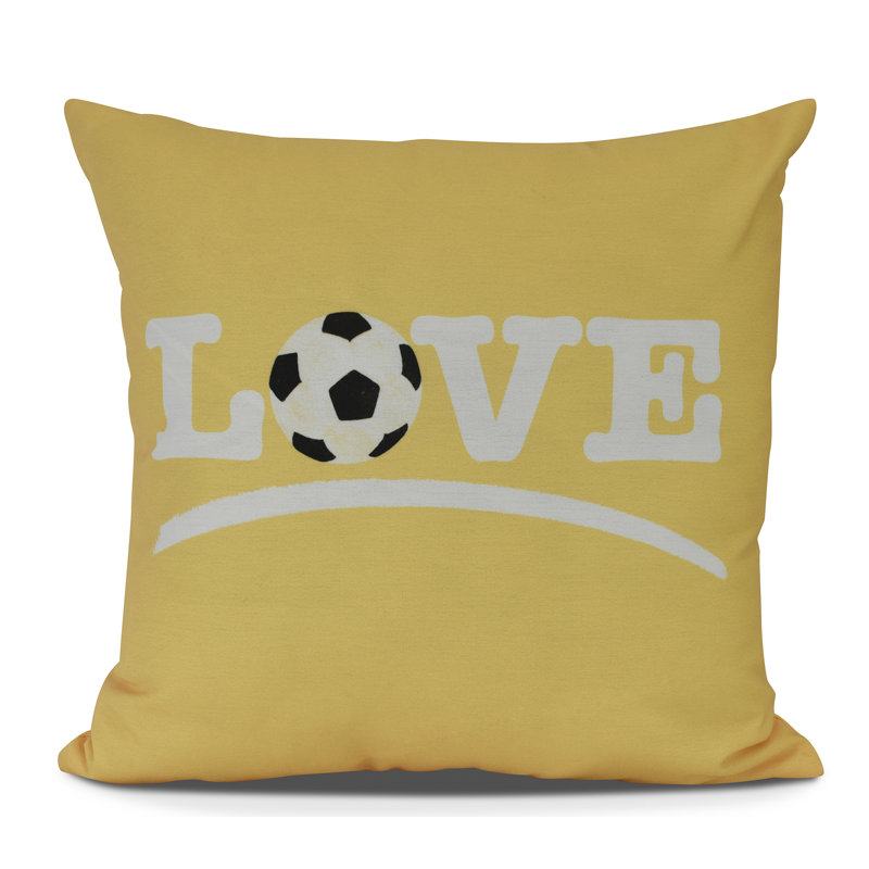 Goals, Gourds, And Gatherings Reversible Throw Pillow, 20" H x 20" W, Yellow