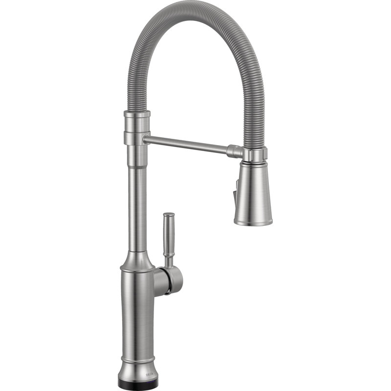 Renaldi Touchless Pro Style Commercial Kitchen Faucet with Touch Technology Brushed Nickel, Lumicoat Arctic Stainless