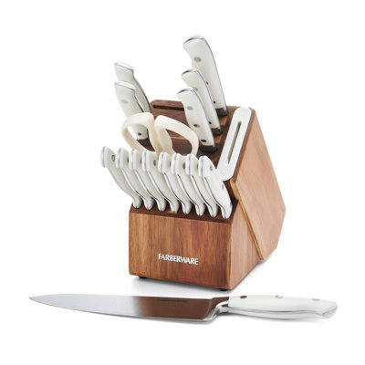 Farberware Edgekeeper 16-Piece ForgedStainless Steel Knife Block with Built-In Sharpener