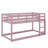 Twin Size Stacked Floor Bunk Bed With Ladder Included-1014622937