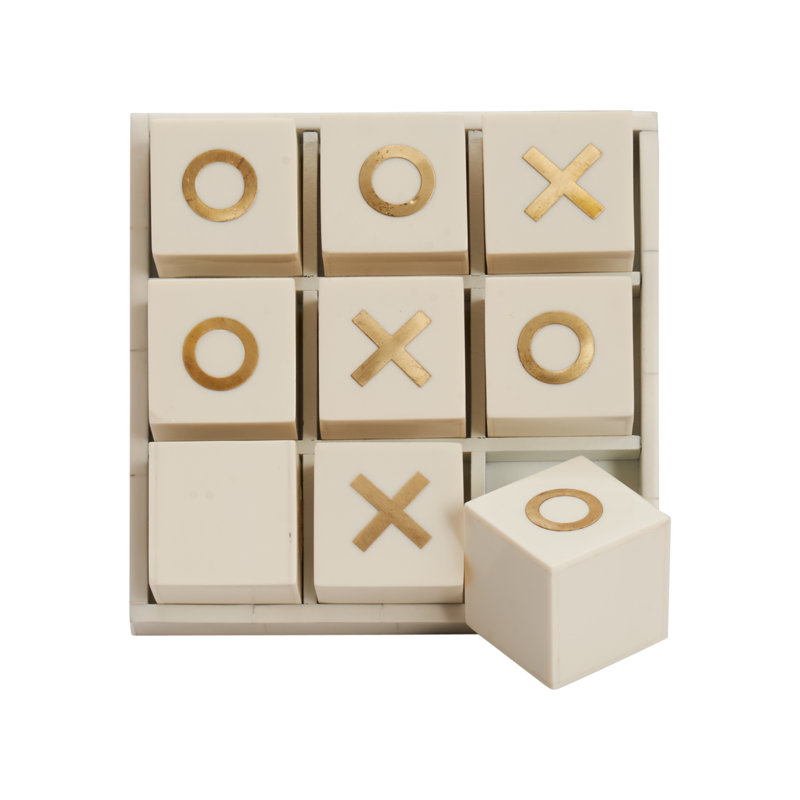 Tic Tac Toe, Cream, 2.5" H x 8.25" W x 8.25" D