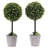 15.4'' Faux Boxwood Topiary in Wicker/Rattan Planter