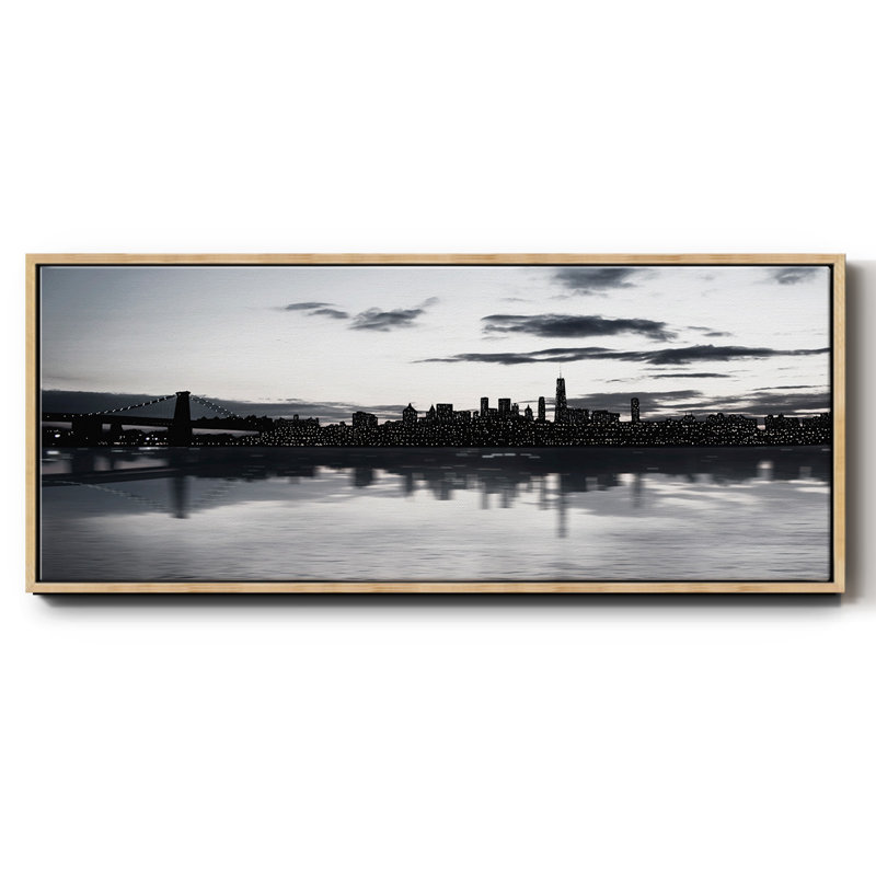 Shimmering Skyline- Framed Canvas, 20" H x 50" W