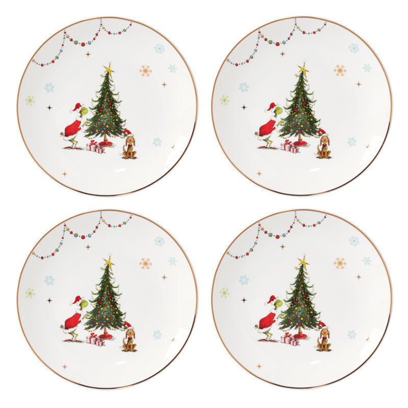 Merry Grinchmas Dinner Plates, Set Of 4