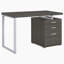 Bureau réversible à 3 tiroirs gris patiné-421116909