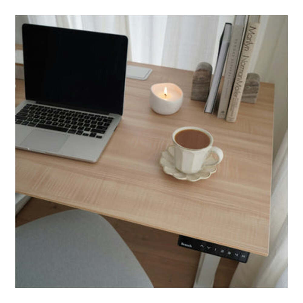 Standing Desk, 52" H x 60" W x 30" D, White, Walnut